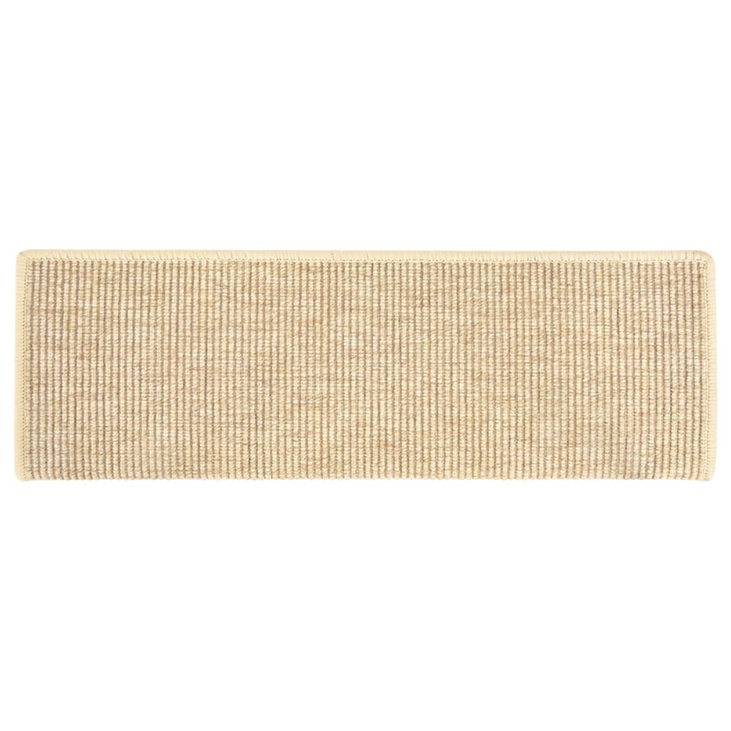 Stufenmatten 15 Stk. 65x21x4 cm Hellbeige Rechteckiger Rand