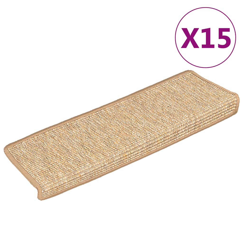 Stufenmatten 15 Stk. 65x21x4 cm Hellbraun Rechteckiger Rand