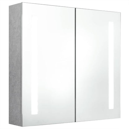 LED-Bad-Spiegelschrank Betongrau 62x14x60 cm