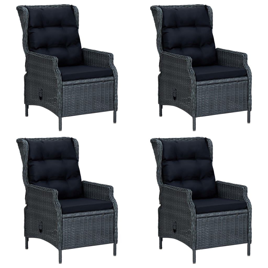 5-tlg. Garten-Essgruppe Dunkelgrau