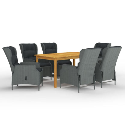 7-tlg. Garten-Essgruppe Hellgrau