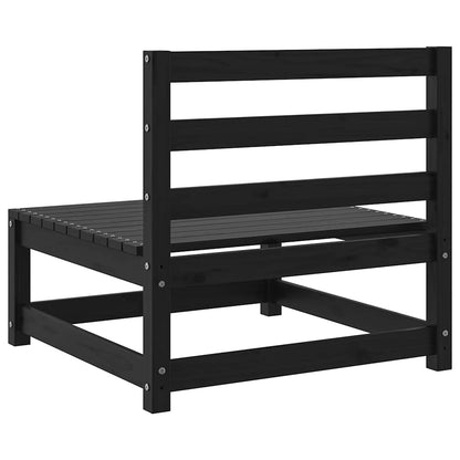 Garten-Mittelsofas 2 Stk. Schwarz Kiefer Massivholz