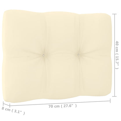 Garten-Mittelsofa mit Creme Kissen Massivholz Kiefer