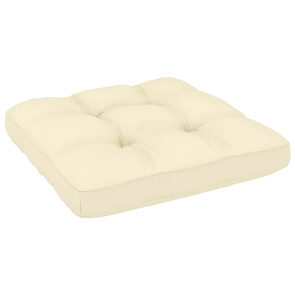Garten-Mittelsofa mit Creme Kissen Massivholz Kiefer