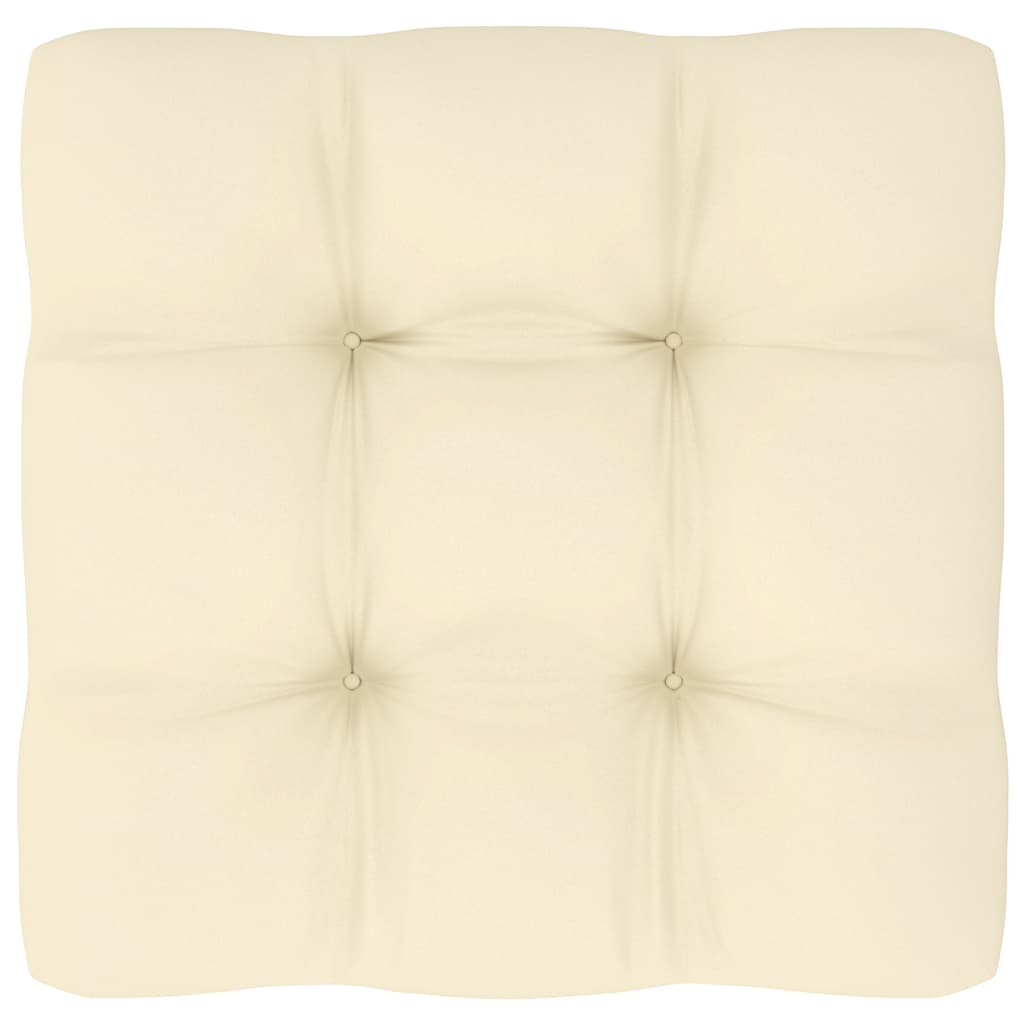 Garten-Mittelsofa mit Creme Kissen Massivholz Kiefer