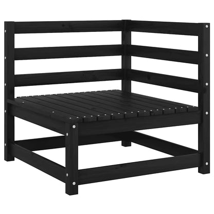 Gartensofa 2-Sitzer mit Kissen Schwarz Kiefer Massivholz