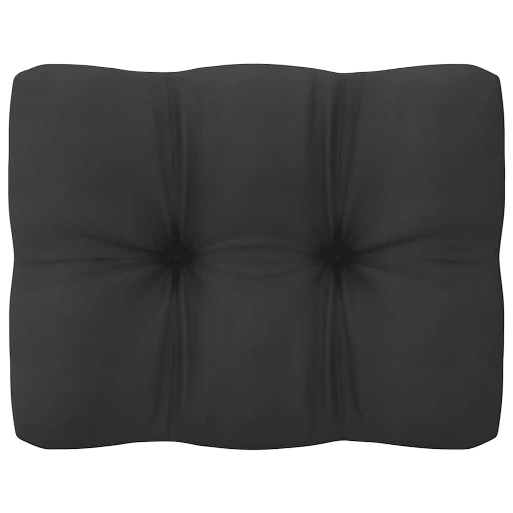 Gartensofa 2-Sitzer mit Kissen Schwarz Kiefer Massivholz