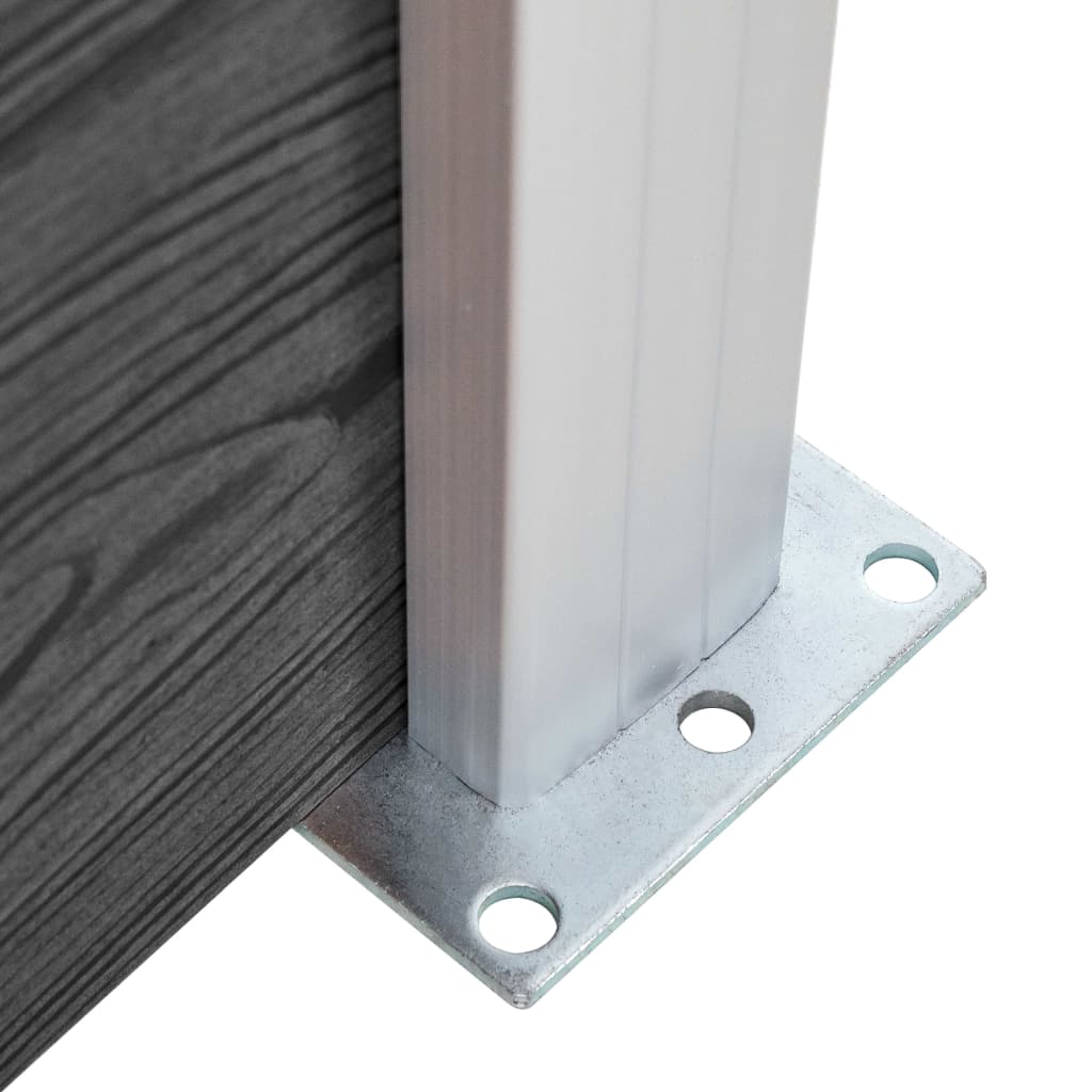 Zaunelement Set WPC 526x146 cm Schwarz