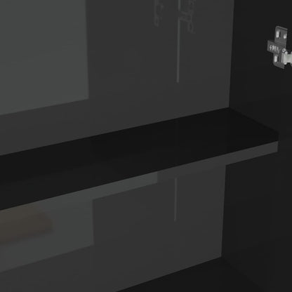 Bad-Spiegelschrank 60x15x75 cm MDF Glänzendes Schwarz