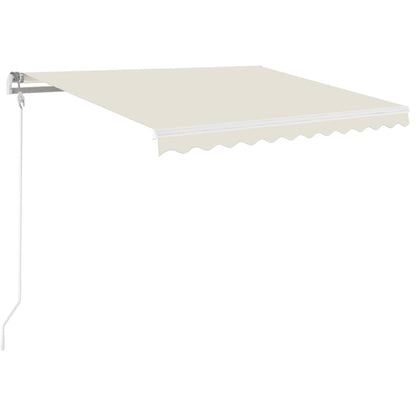 Markise Manuell Einziehbar mit LED 350x250 cm Creme