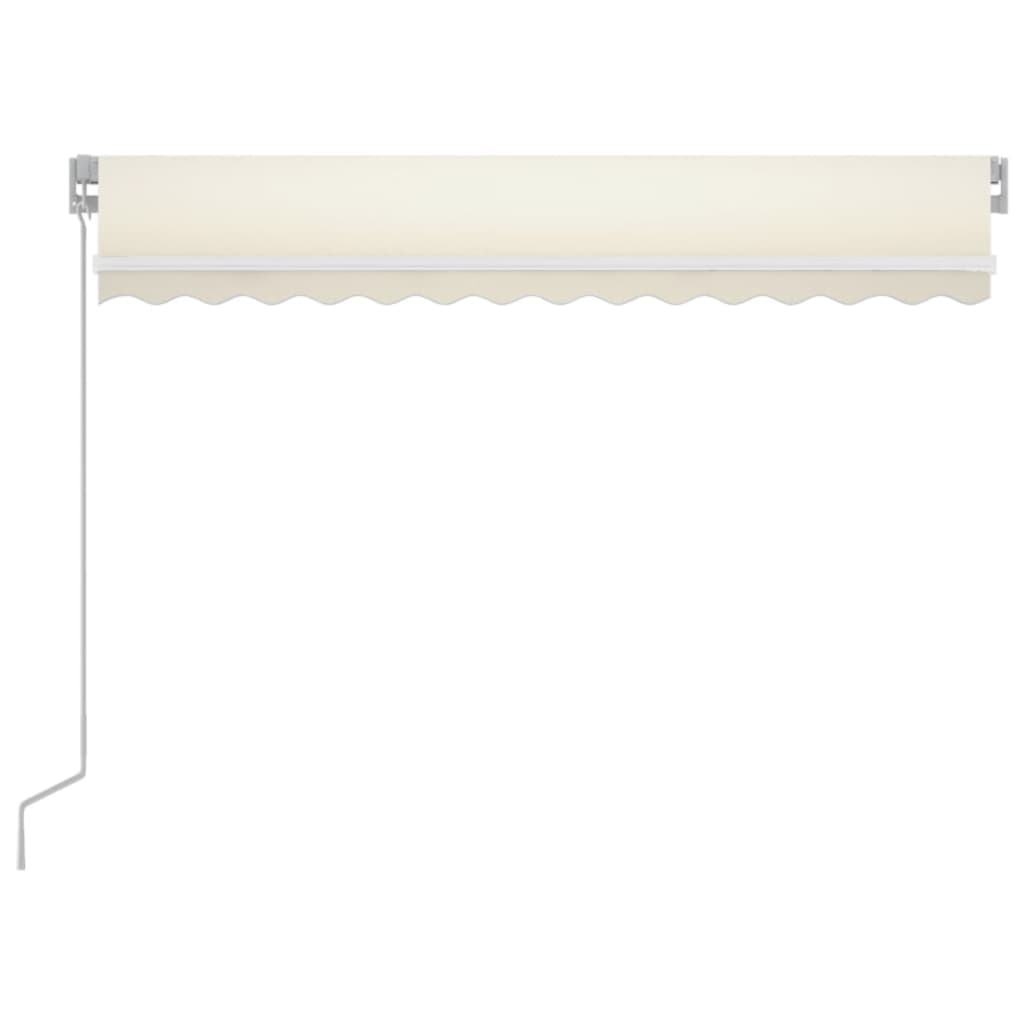 Markise Manuell Einziehbar mit LED 350x250 cm Creme