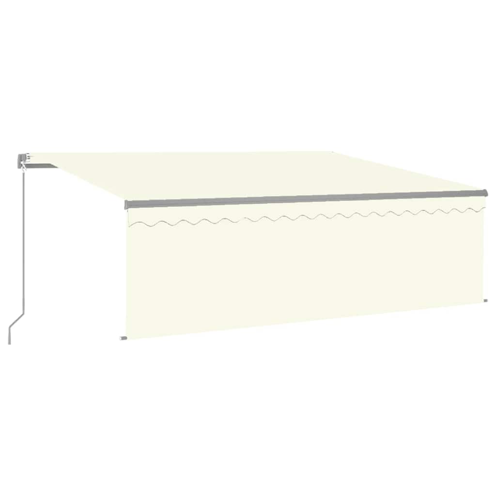 Markise Manuell Einziehbar mit Rollo 4x3 m Creme