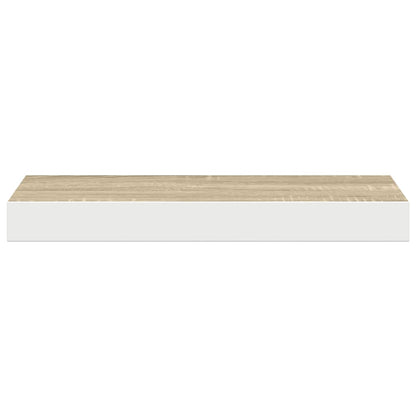 Schweberegal Eichenoptik und Weiß 40x23x3,8 cm MDF