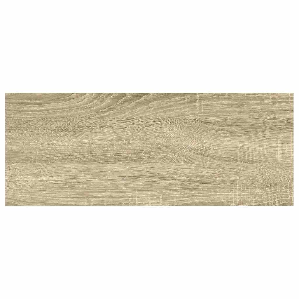 Schweberegale 2 Stk. Eichen-Optik und Weiß 60x23,5x3,8 cm MDF