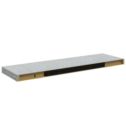 Schweberegale 4 Stk. Betongrau 80x23,5x3,8 cm MDF
