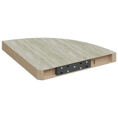 Eck-Schweberegale 2 Stk. Eichen-Optik und Weiß 35x35x3,8 cm MDF