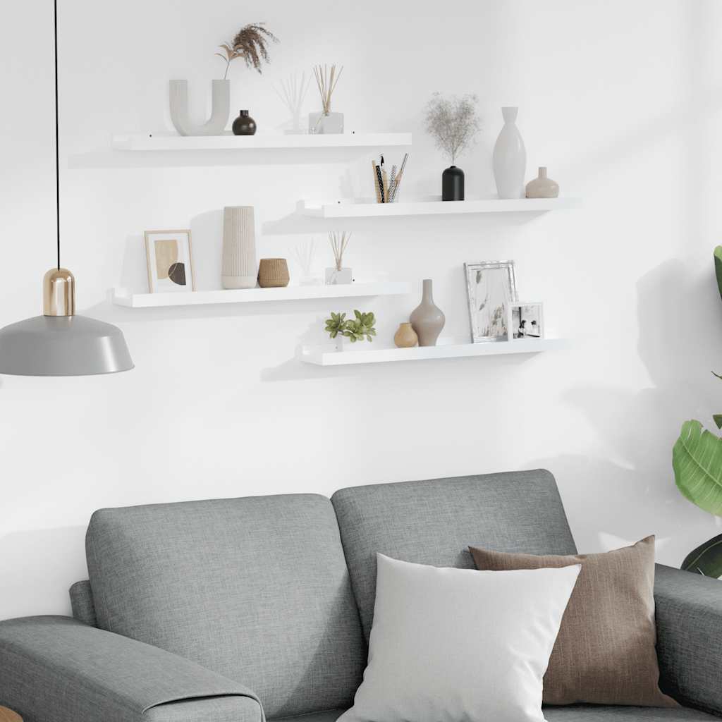 Wandregale 4 Stk. Weiß 60x9x3 cm