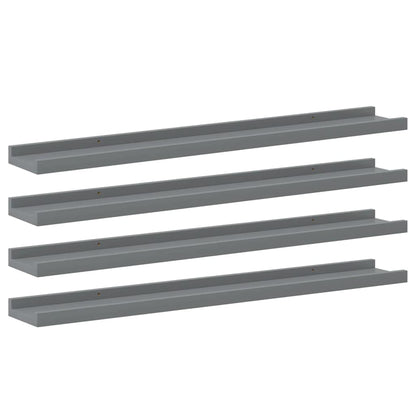 Wandregale 4 Stk. Grau 80x9x3 cm