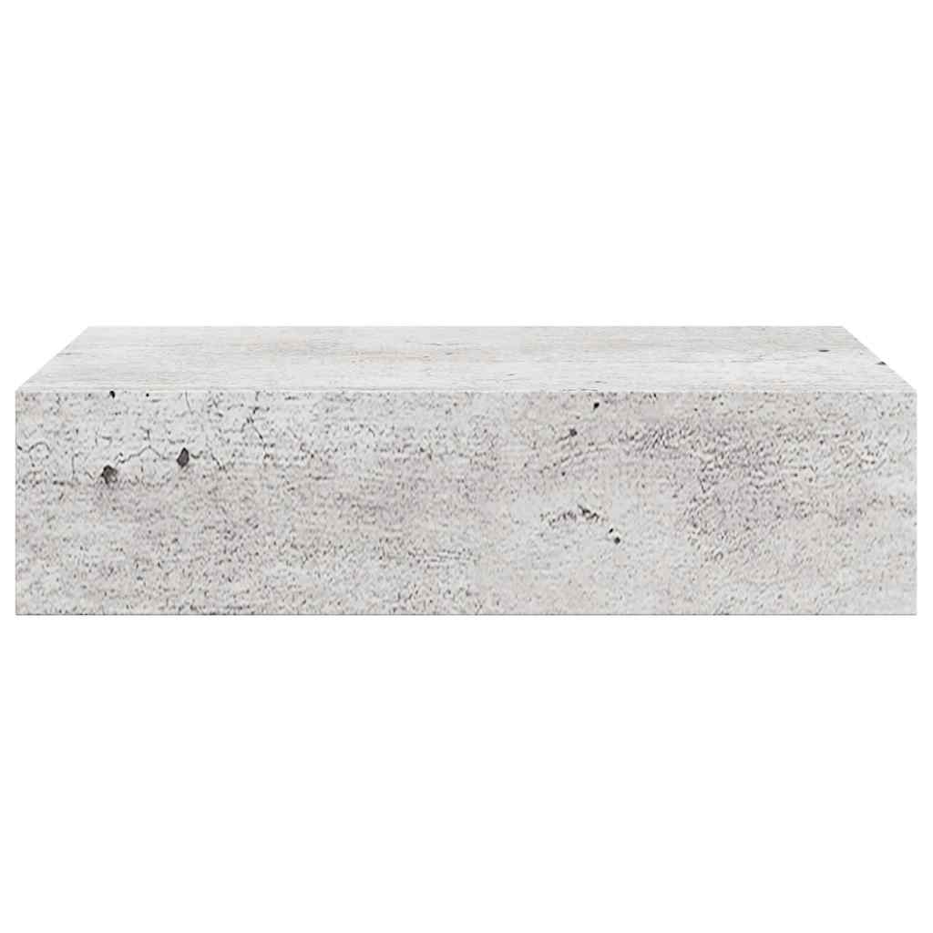 Wandregale mit Schubladen 2 Stk. Betongrau 40x23,5x10 cm MDF