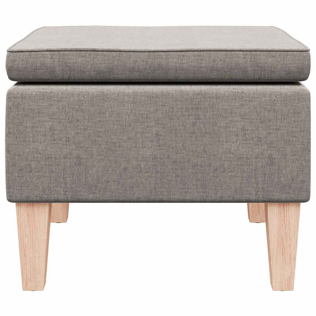Hocker mit Holzbeinen Taupe Stoff
