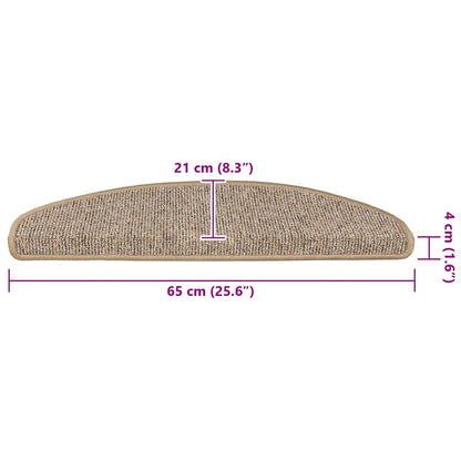 Stufenmatten 15 Stk. 65x21x4 cm Braun Halbrund Groß