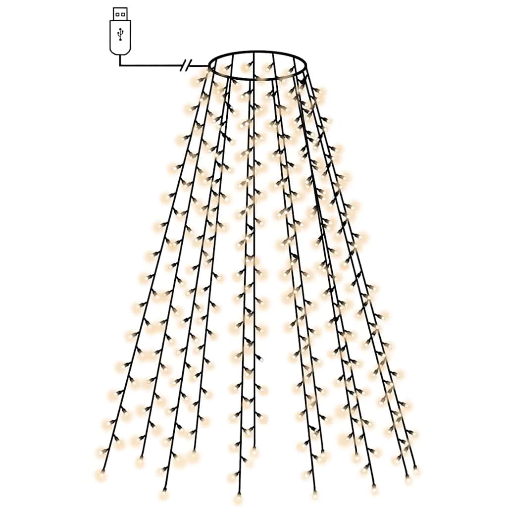 Weihnachtsbaum-Lichternetz mit 180 LEDs Kaltweiß 180 cm