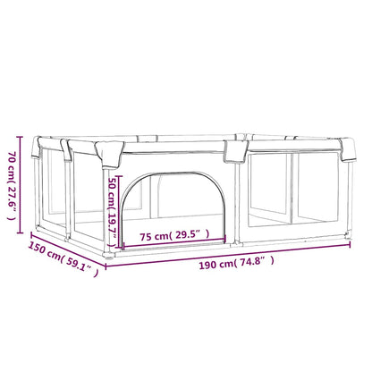 Laufstall mit 2 Türen Hellblau Oxford-Gewebe