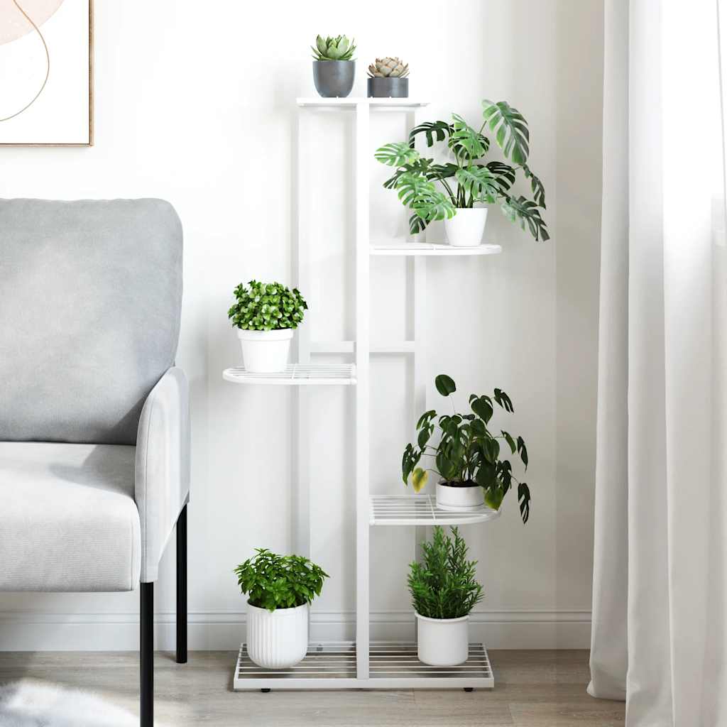 Blumenständer 5-Etagen 43x22x98 cm Weiß Metall