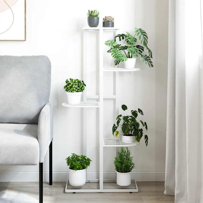 Blumenständer 5-Etagen 43x22x98 cm Weiß Metall