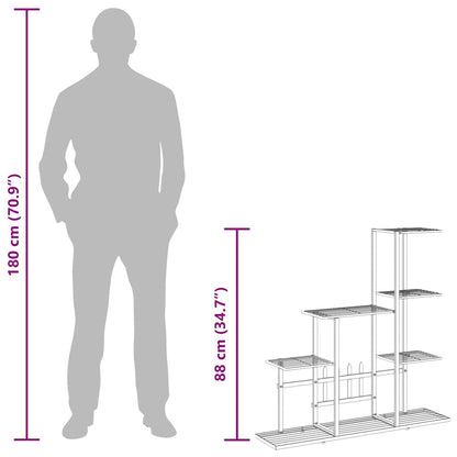 Blumenständer 94,5x25x88 cm Schwarz Metall