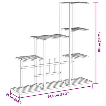 Blumenständer 94,5x25x88 cm Weiß Metall