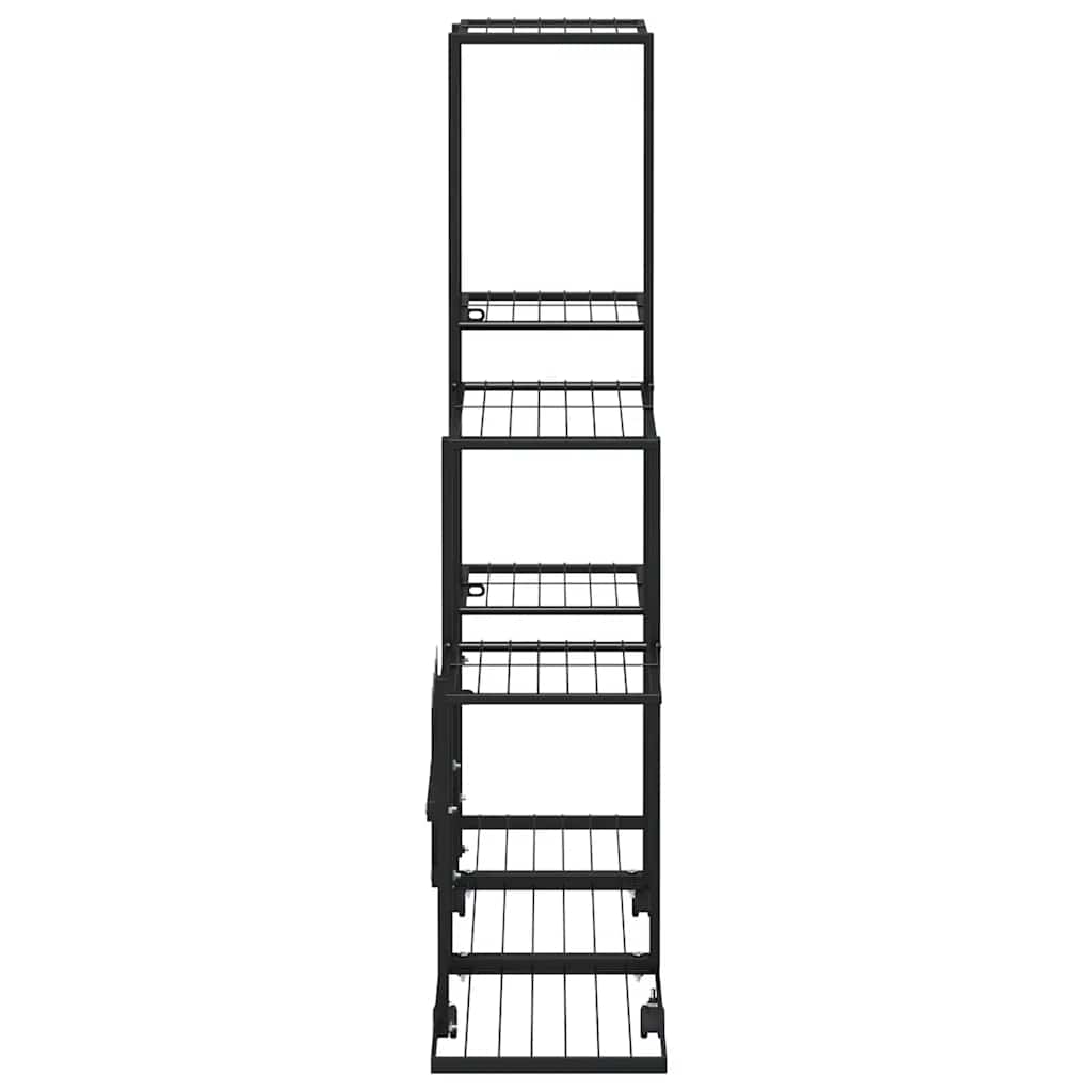Blumenständer auf Rollen 94,5x25x92,5 cm Schwarz Metall