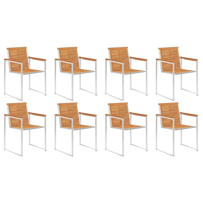 Gartenstühle 8 Stk. mit Kissen Massivholz Akazie