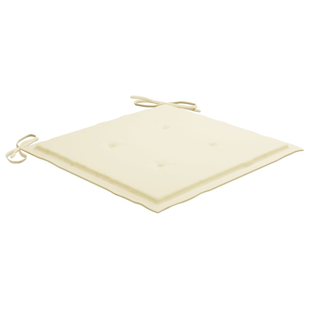 4 Stk. Gartenstühle mit Kissen Massivholz Teak