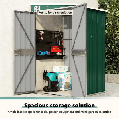 Anbauschuppen Grün 118x100x178 cm Verzinkter Stahl