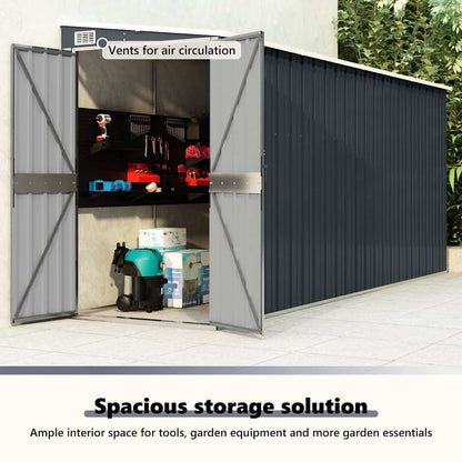 Anbauschuppen Anthrazit 118x382x178 cm Verzinkter Stahl