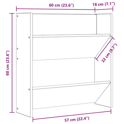 Wand-Schuhschränke 4 Stk. Schwarz 60x18x60 cm Holzwerkstoff
