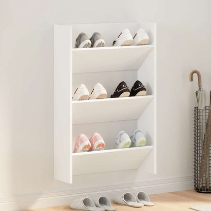 Wand-Schuhschrank Weiß 60x18x90 cm Holzwerkstoff