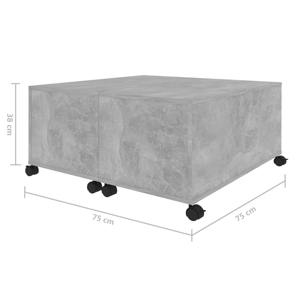 Couchtisch Betongrau 75x75x38 cm Holzwerkstoff