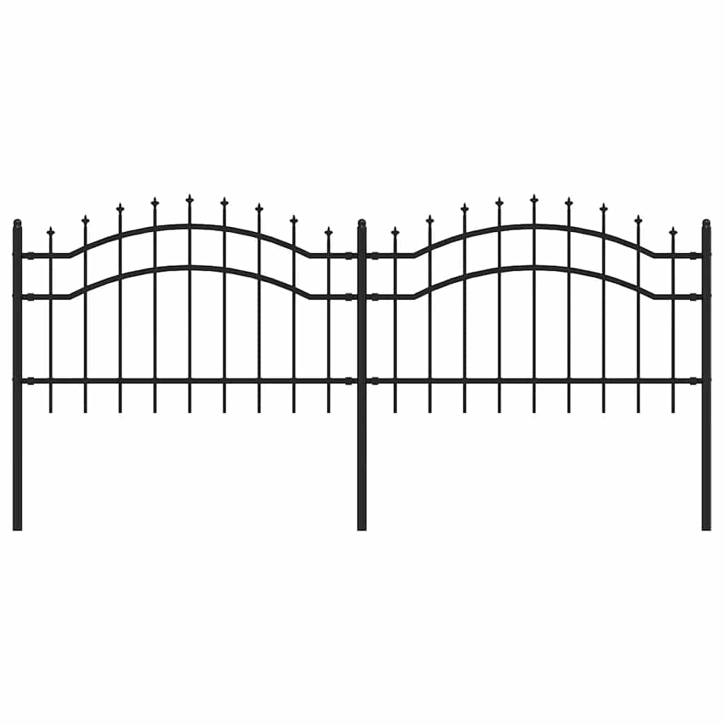 Gartenzaun Woerden mit Speerspitze Schwarz 240 x 75 cm Stahl