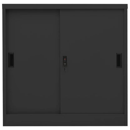 Büroschrank mit Schiebetür Anthrazit 90x40x90 cm Stahl