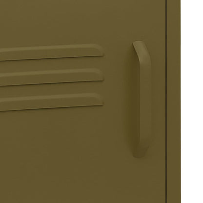 Nachttisch Olivgrün 35x35x51 cm Stahl