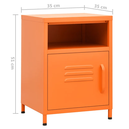 Nachttisch Orange 35x35x51 cm Stahl