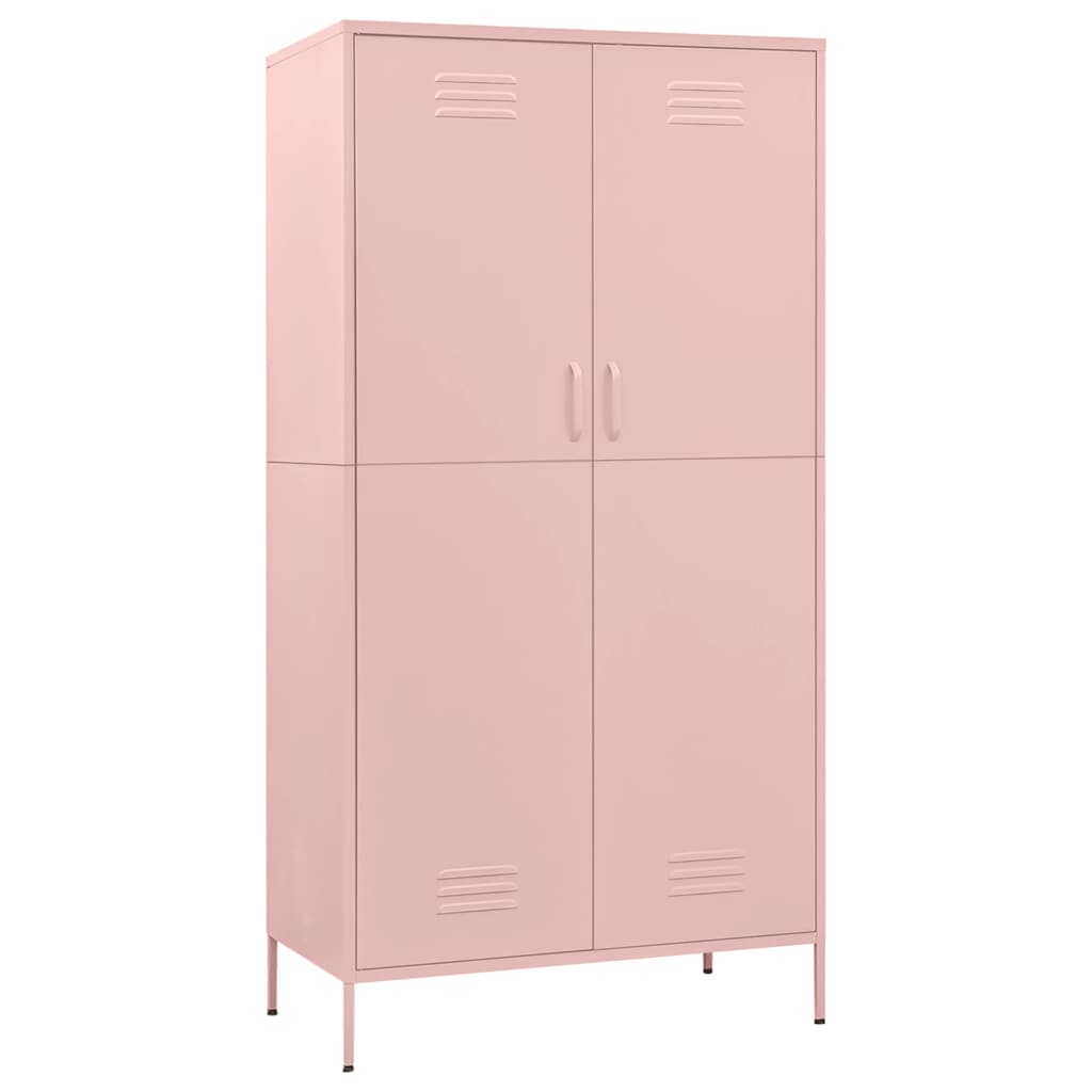 Kleiderschrank Rosa 90x50x180 cm Stahl