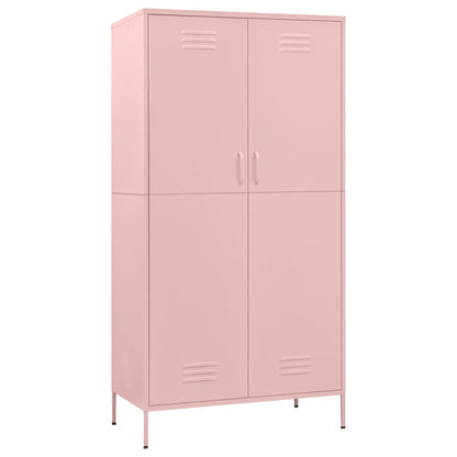 Kleiderschrank Rosa 90x50x180 cm Stahl