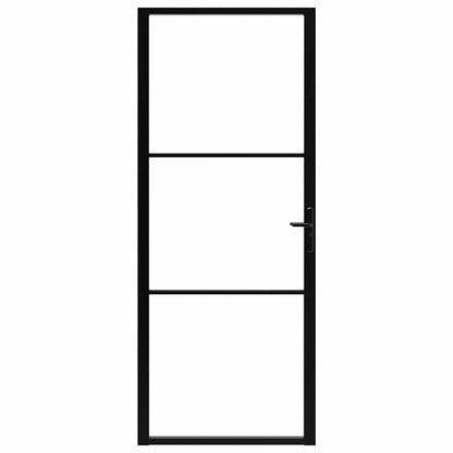 Innentür ESG Glas und Aluminium 93x201,5 cm Schwarz