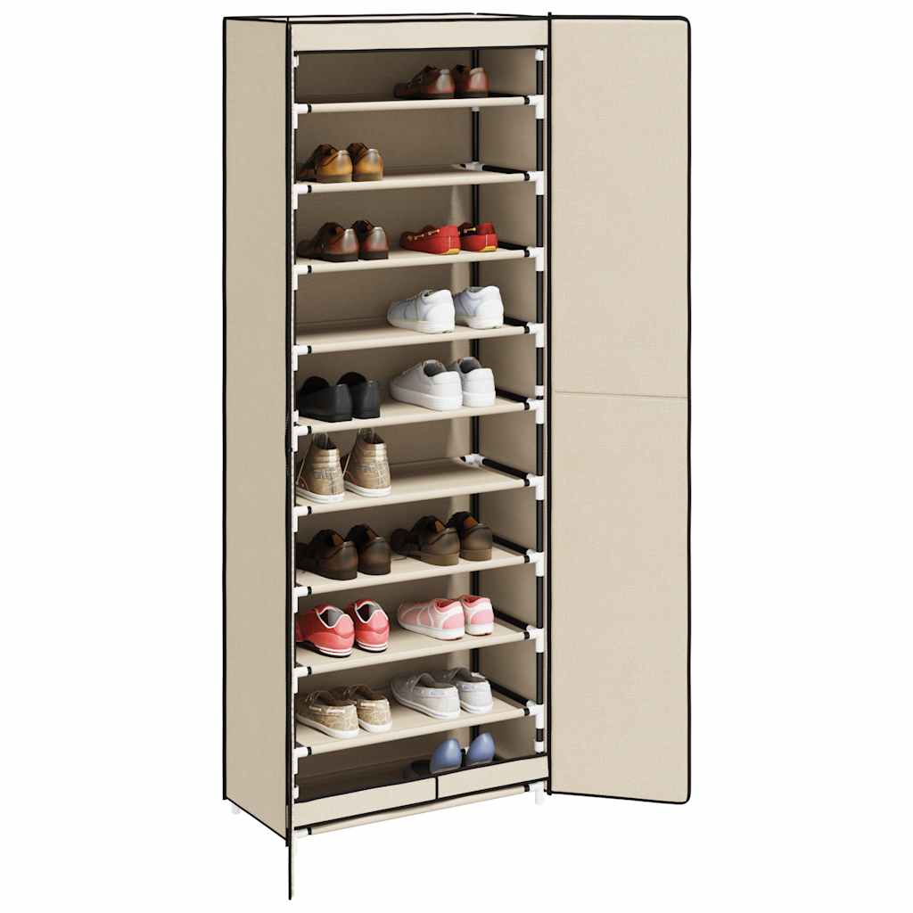 Schuhschrank Creme 60x30x166 cm Stoff