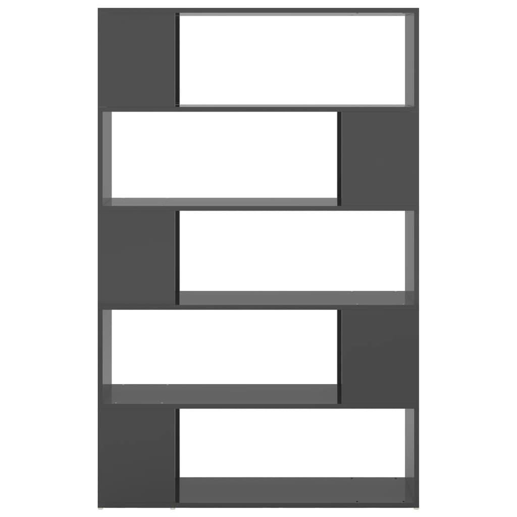 Bücherregal Raumteiler Hochglanz-Grau Holzwerkstoff