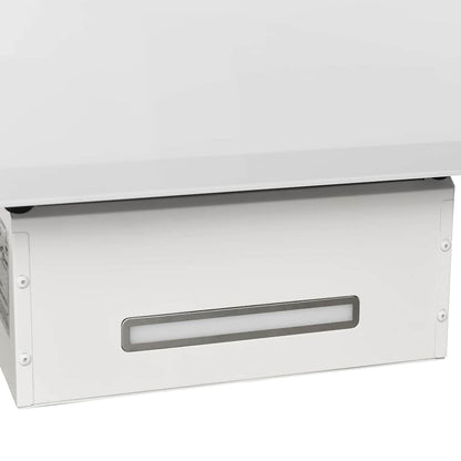 Dunstabzugshaube 90 cm Stahl und Hartglas Weiß