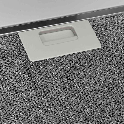 Dunstabzugshaube 60 cm Stahl und Hartglas Weiß